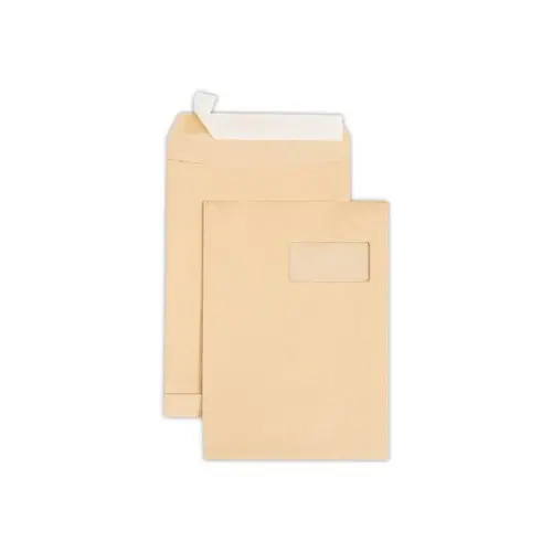250 Pochettes autocollantes - 220 x 315 mm - Kraft 90g - Avec fenêtre - IPC BONG