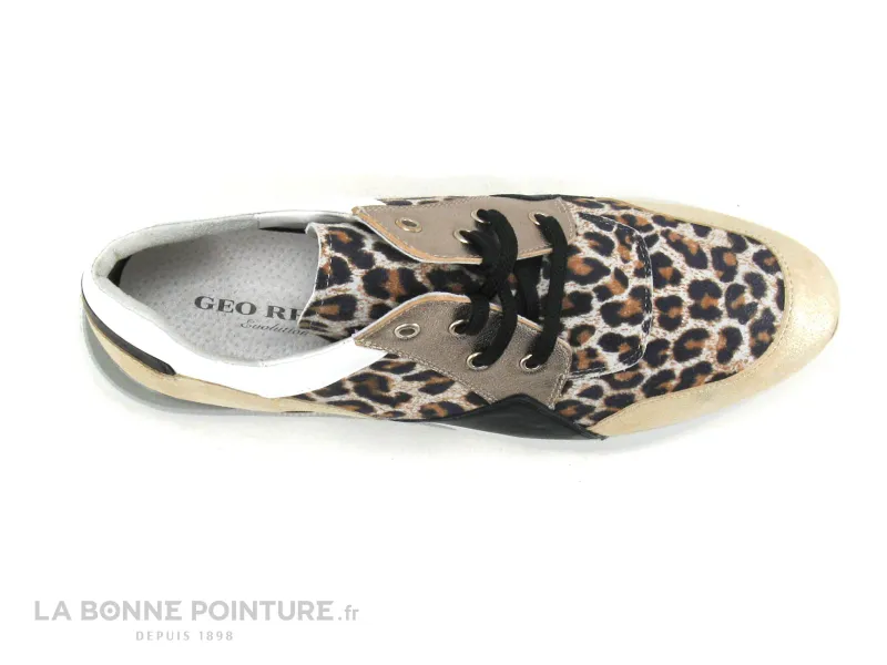 Achat chaussures Geo Reino Femme Basket, vente Geo Reino PERA Beige Leopard - Basket mode Femme
