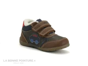 Achat chaussures Geox Bébé Chaussure, vente Geox ELTHAN Cognac Navy - B261PA - Basket bebe 2 velcros