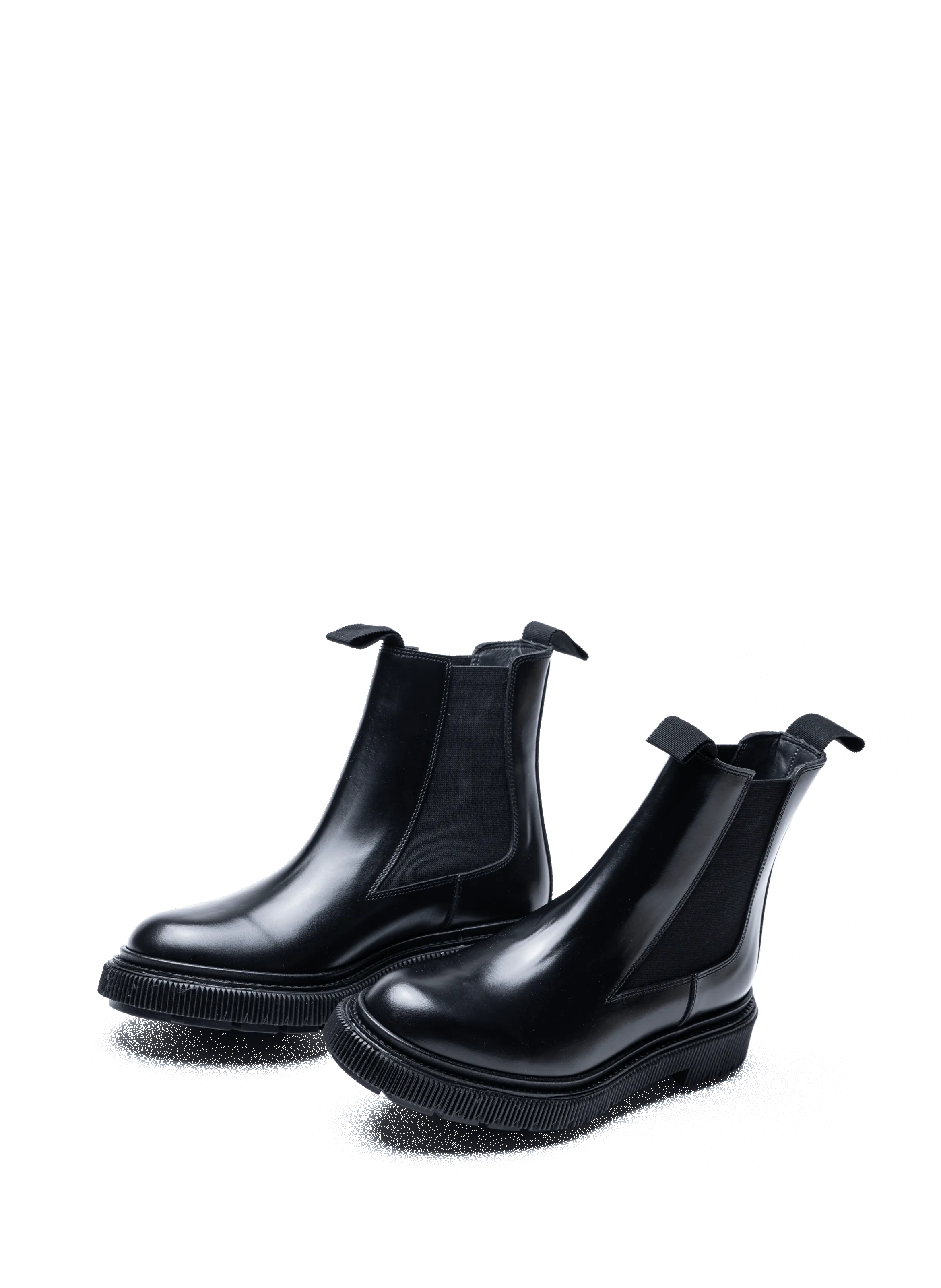 ADIEU  Chelsea boots en cuir ciré - Noir