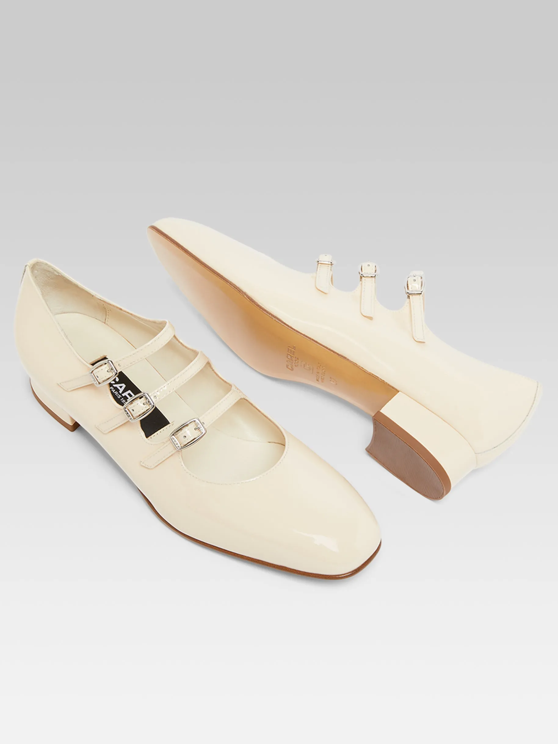 Ariana - Ballerines babies cuir verni nude