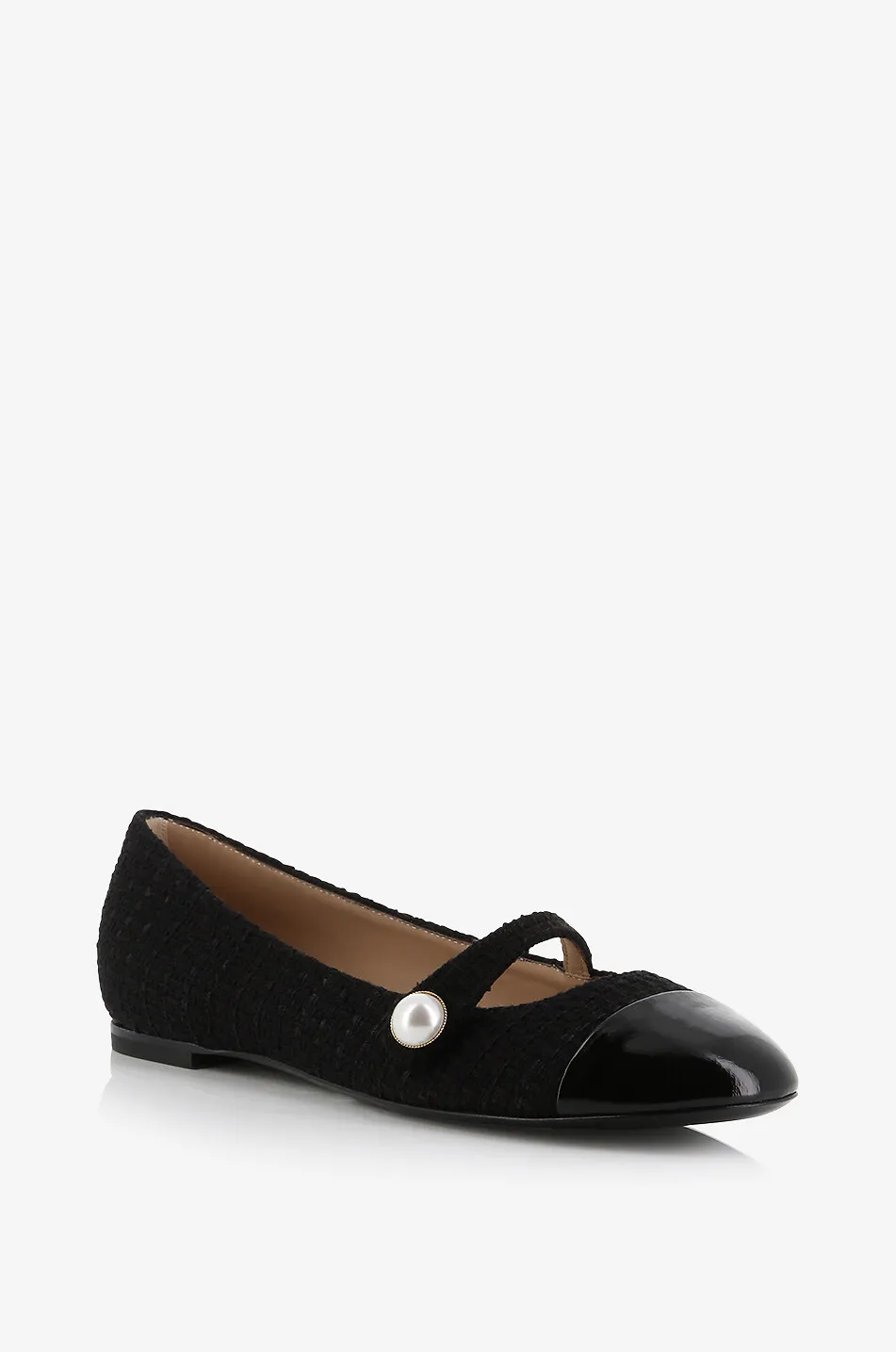 Ballerines en tweed et cuir Divy