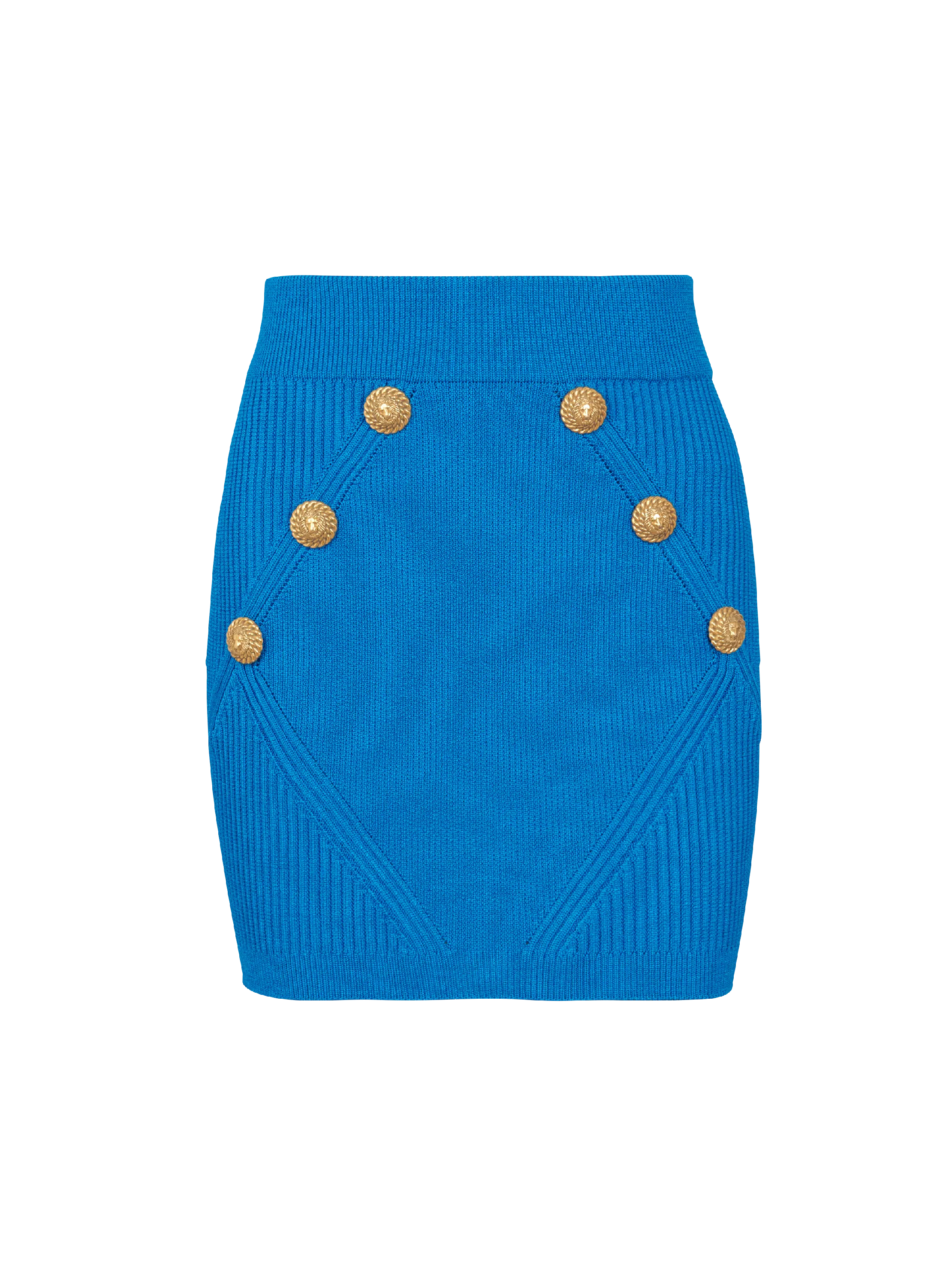 BALMAIN  Jupe courte en maille - Bleu