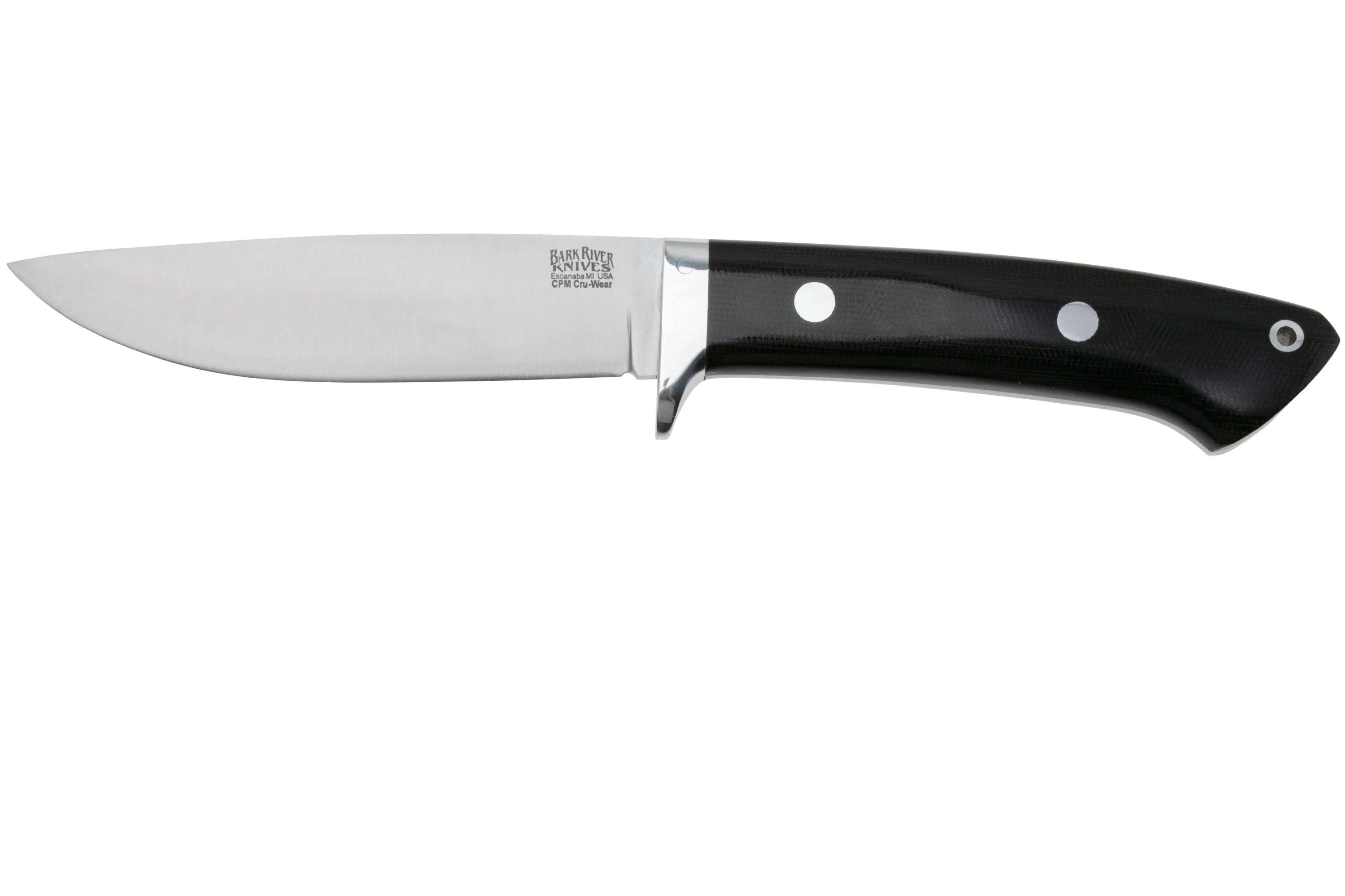 Bark River Wilderness 5 CPM Cru-Wear, Black Canvas Micarta, couteau fixe