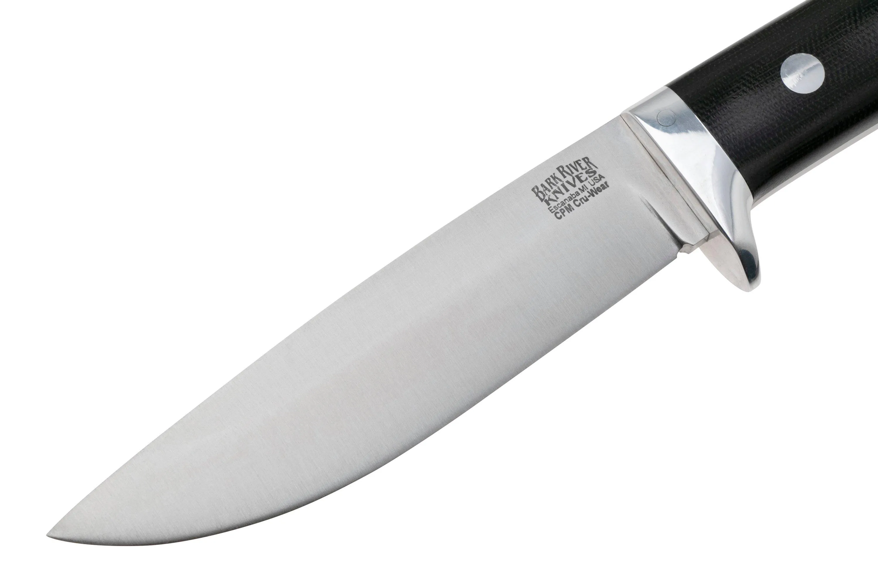 Bark River Wilderness 5 CPM Cru-Wear, Black Canvas Micarta, couteau fixe