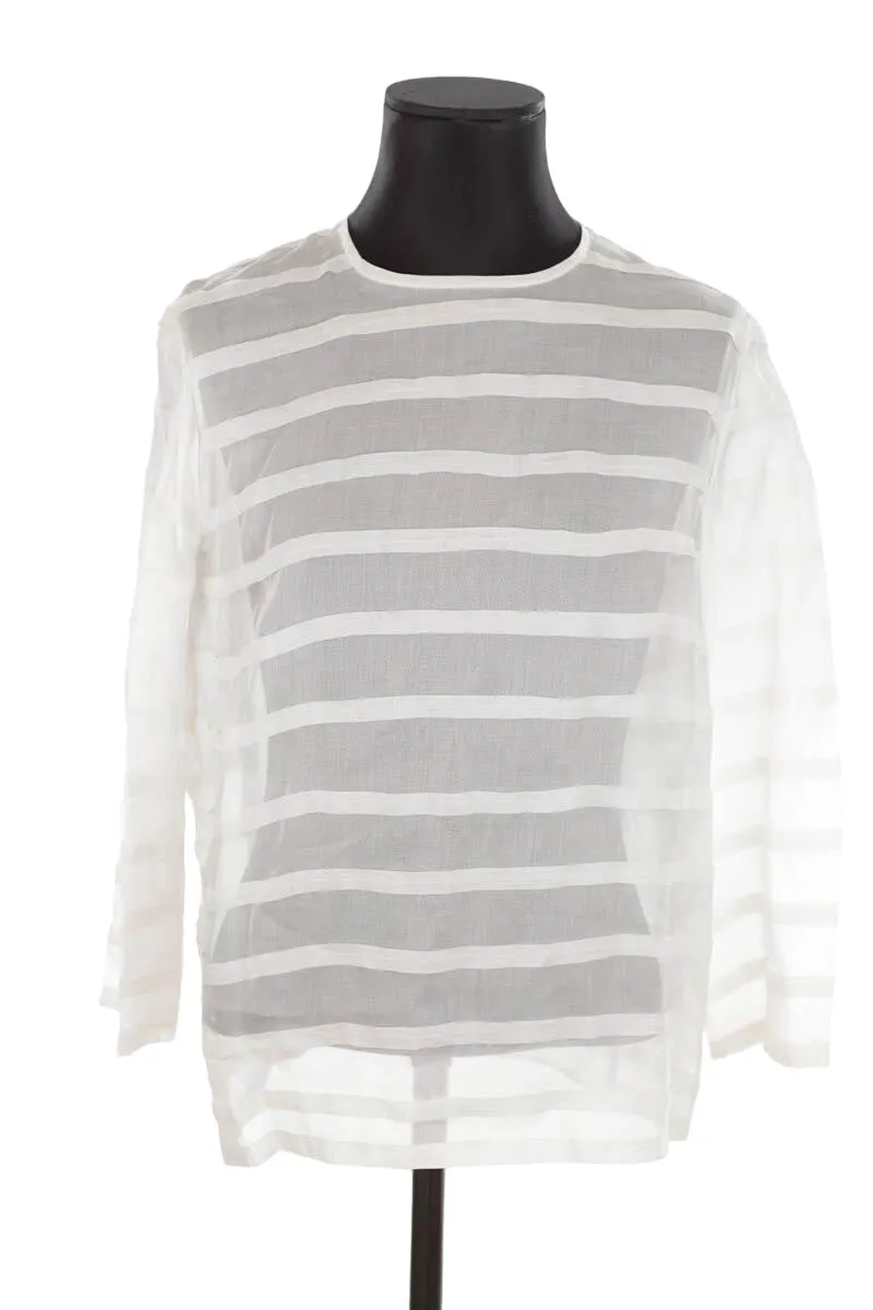 Blouse en coton Chloé blanc. Matière principale coton. Taille 36.