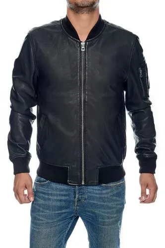 Blouson cuir agneau lamb castel Daytona Jeto noir