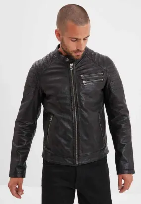 Blouson cuir homme noir