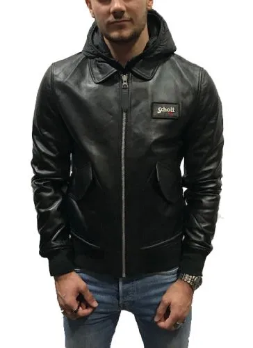 BLOUSON SCHOTT HOMME LCCWU2 CUIR NOIR