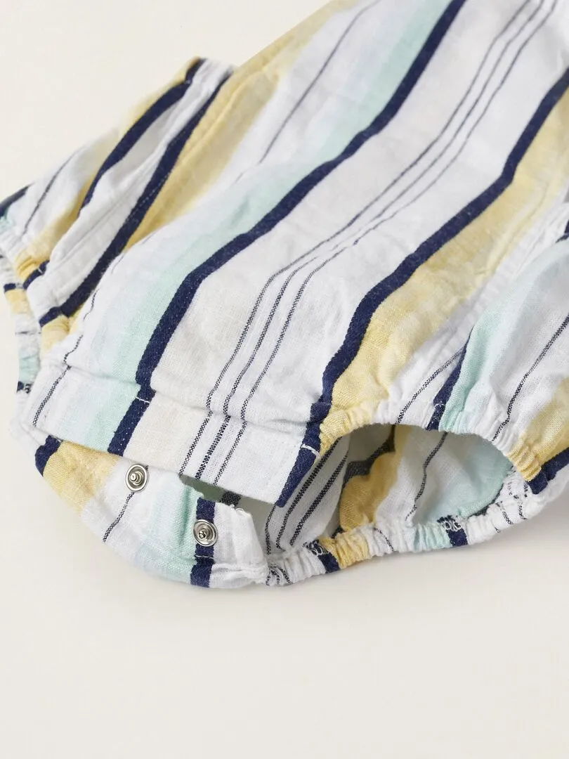 Body Uni + Combinaison à Rayures pour Nouveau-Né  CÉRÉMONIE - Vert