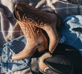 Boots cuir femme mayura lavado cognac