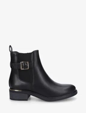 Bottines en simili style chelsea à boucle décorative - Noir