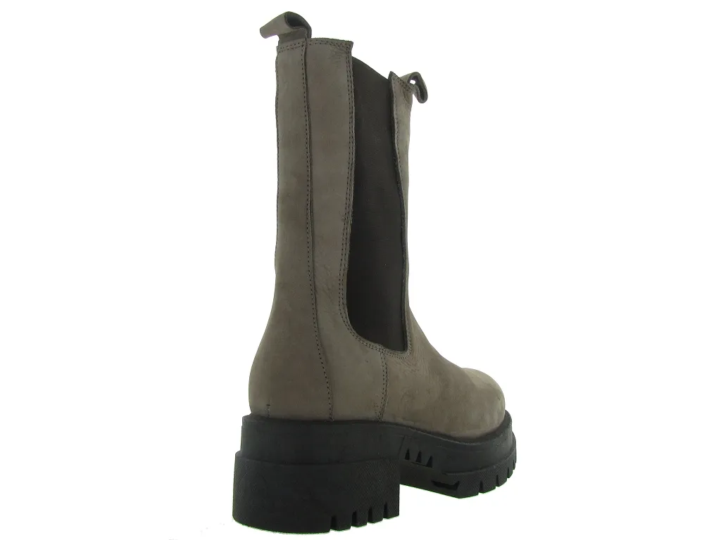 bottines et boots - Motardes - femme - Nubuck - Gris - Inuovo