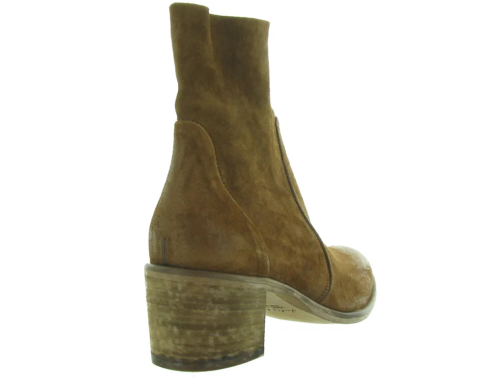 bottines et boots - Santiag - femme - Nubuck - Blanc - Julie dee