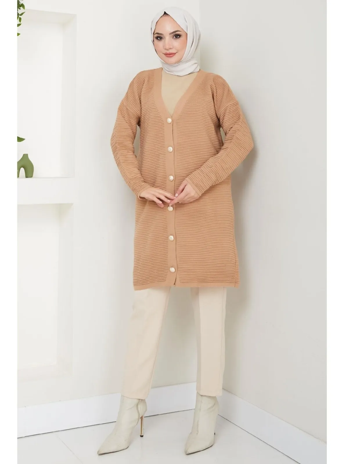 Camel - Knit Cardigan