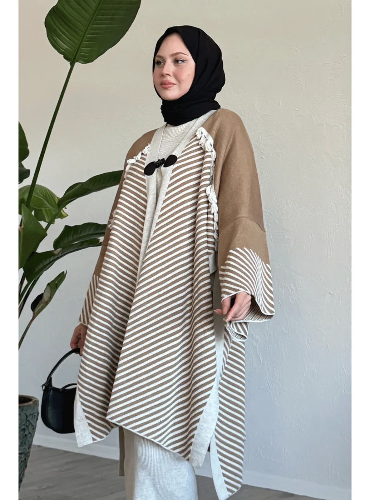Camel - Knit Poncho