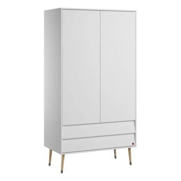 Chambre trio lit 70x140 + commode + armoire blanc - Collection Bosque