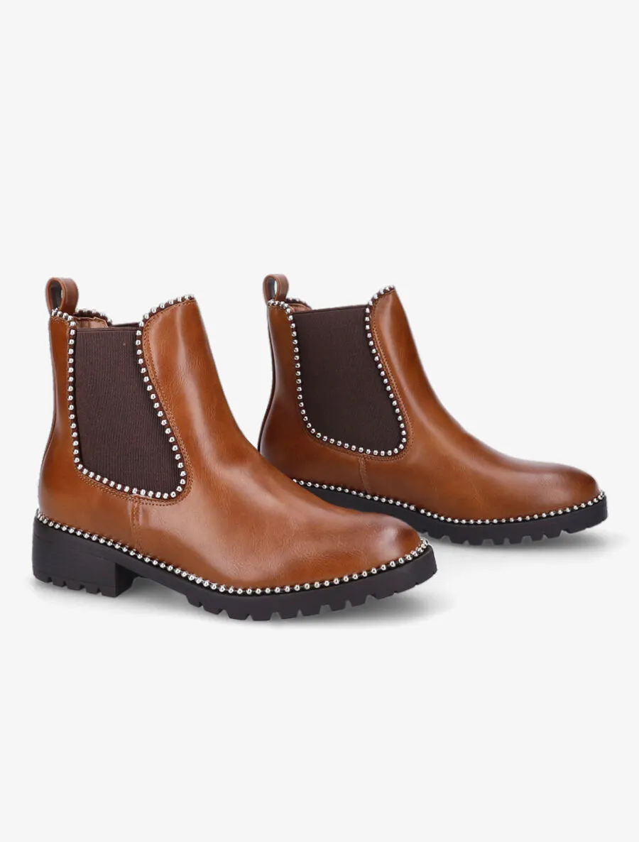 Chelsea boots à billes - Camel