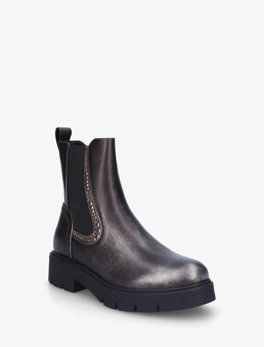 Chelsea boots à chevilles ornées de clous - Anthracite