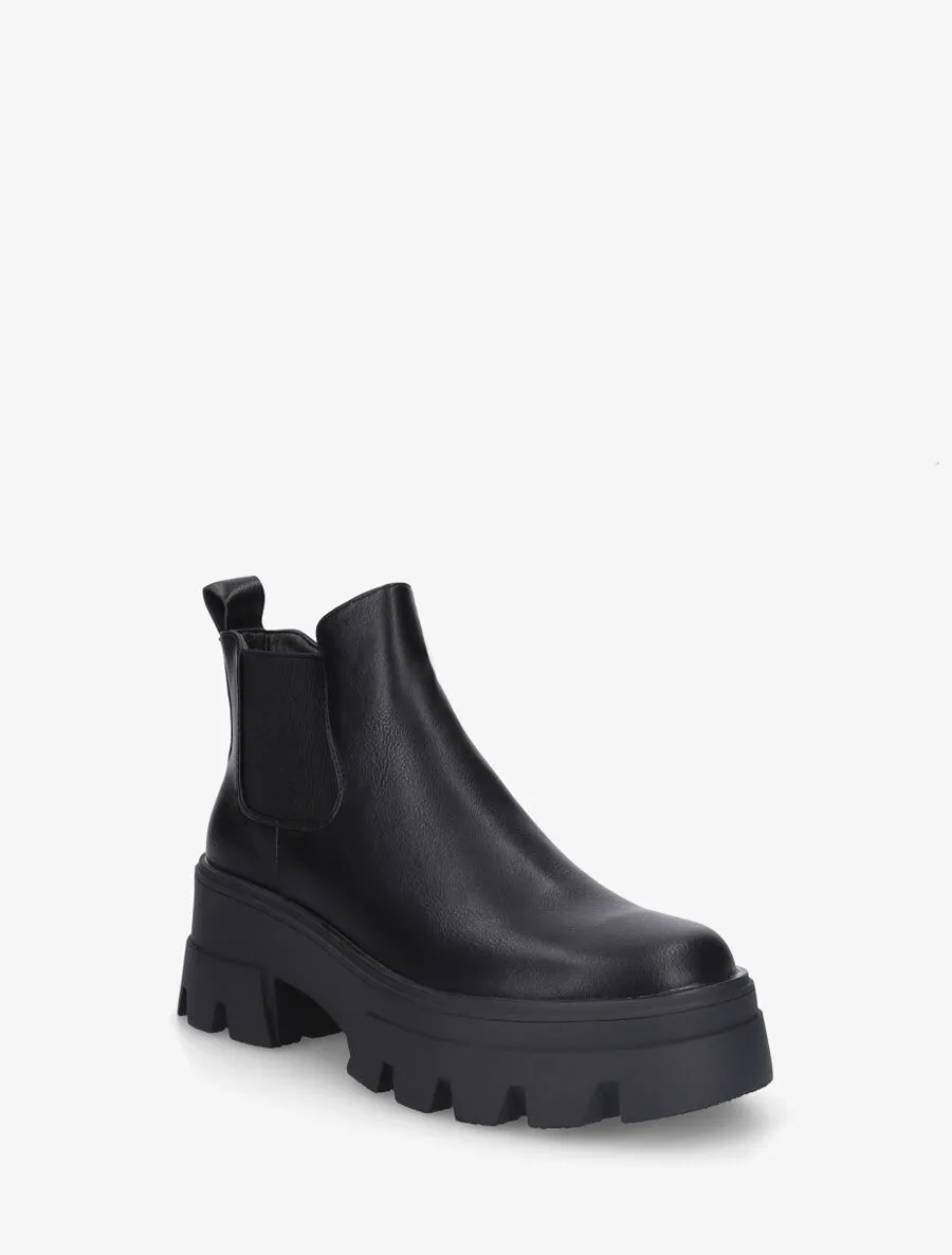 Chelsea boots à semelle crantée - Noir