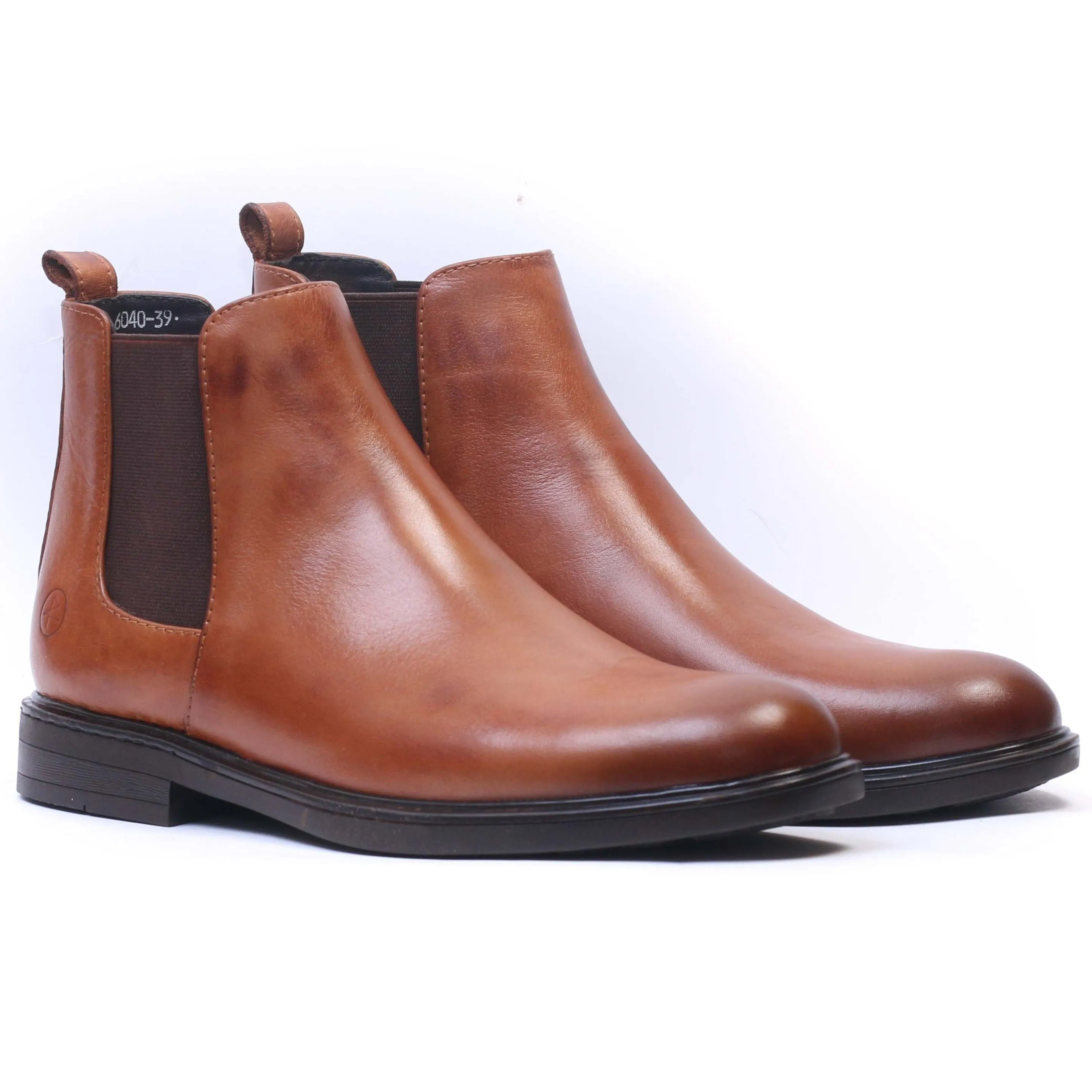 Chelsea boots en cuir Tabac 6041