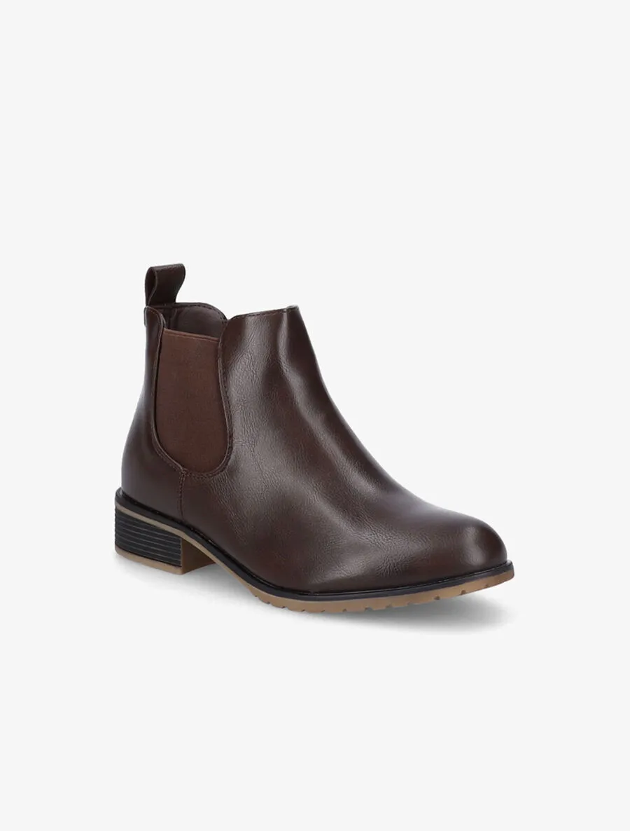 Chelsea boots en simili - Marron