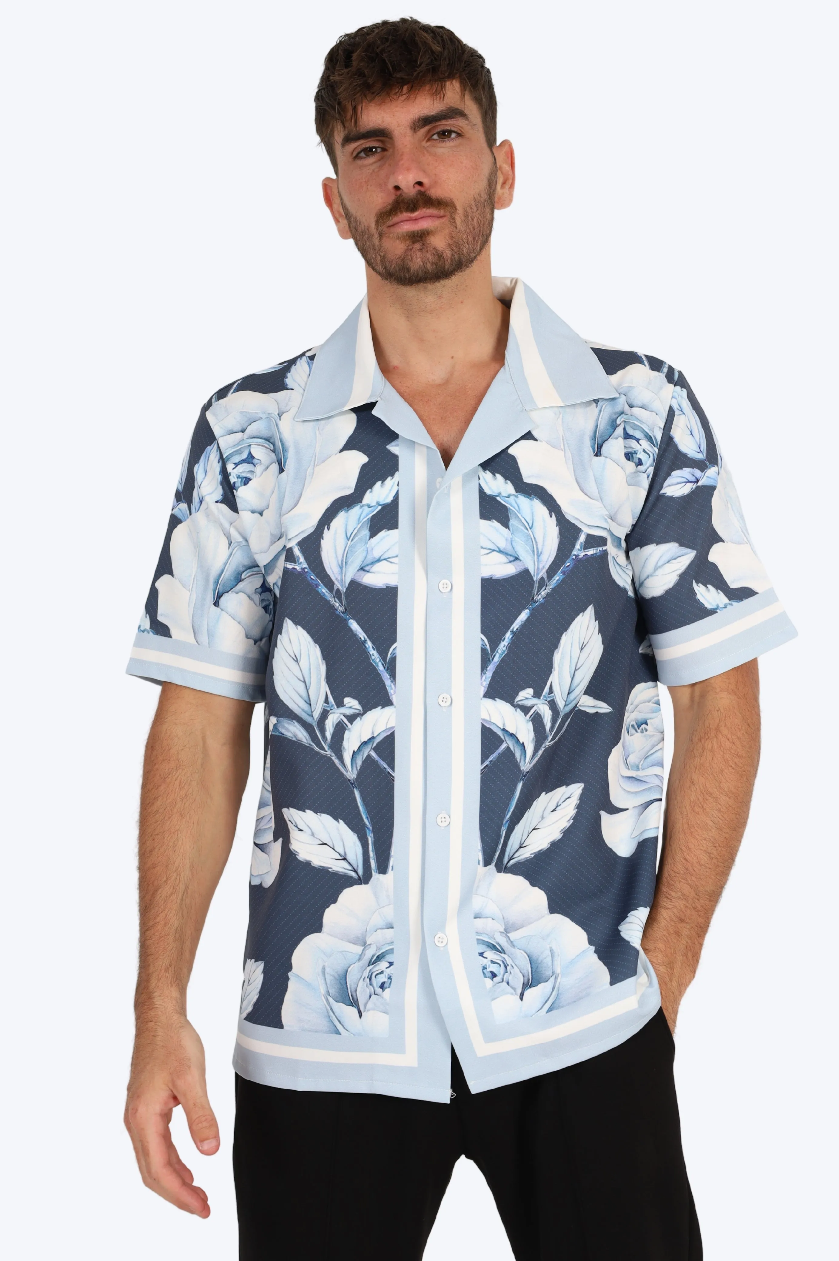 CHEMISE FLEUR BLEU