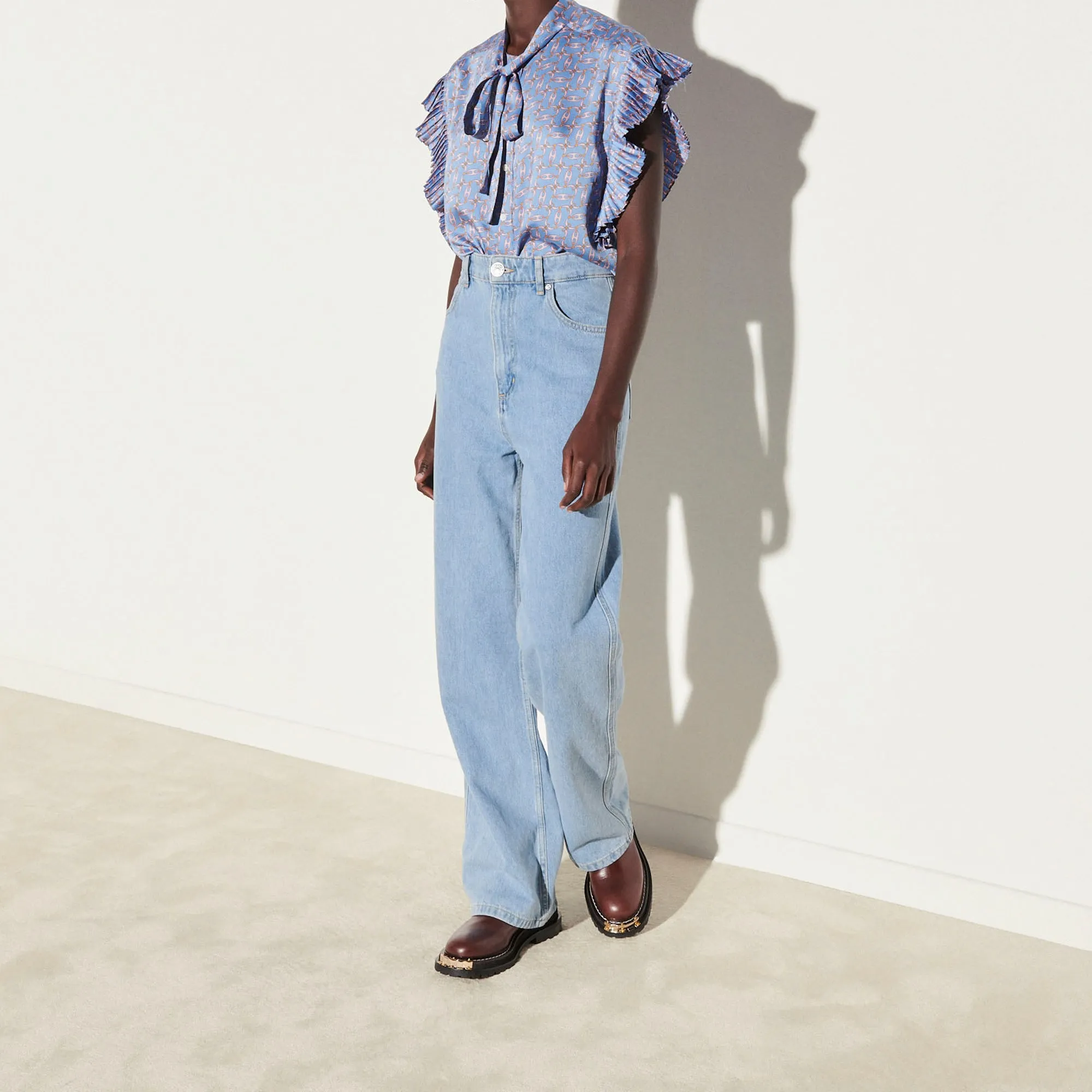 Chemise imprimée avec col cravate