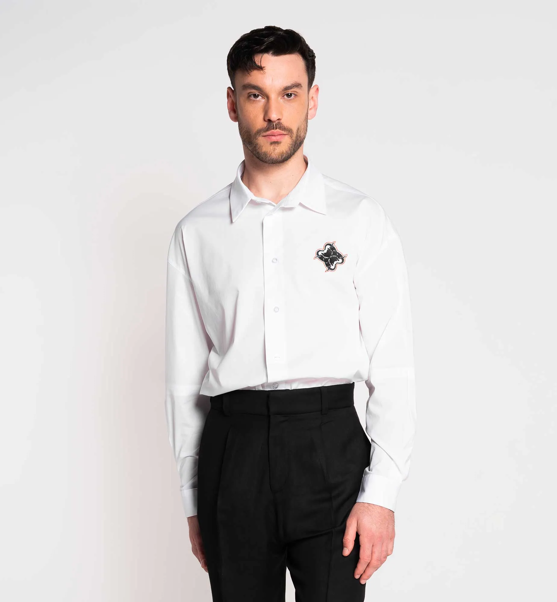 CHEMISE  MANCHE LONGUE BLANCHE OVERSIZE EN COTON