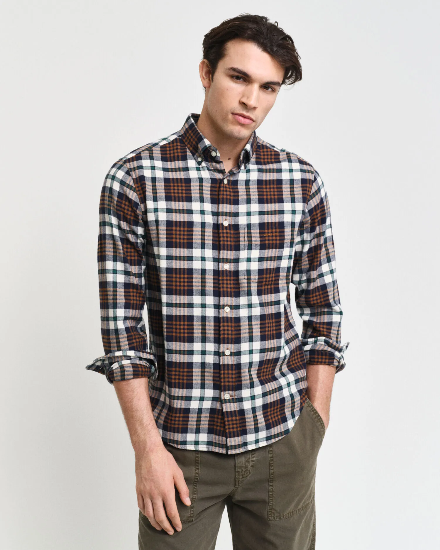 Chemise regular fit en flanelle à motif écossais