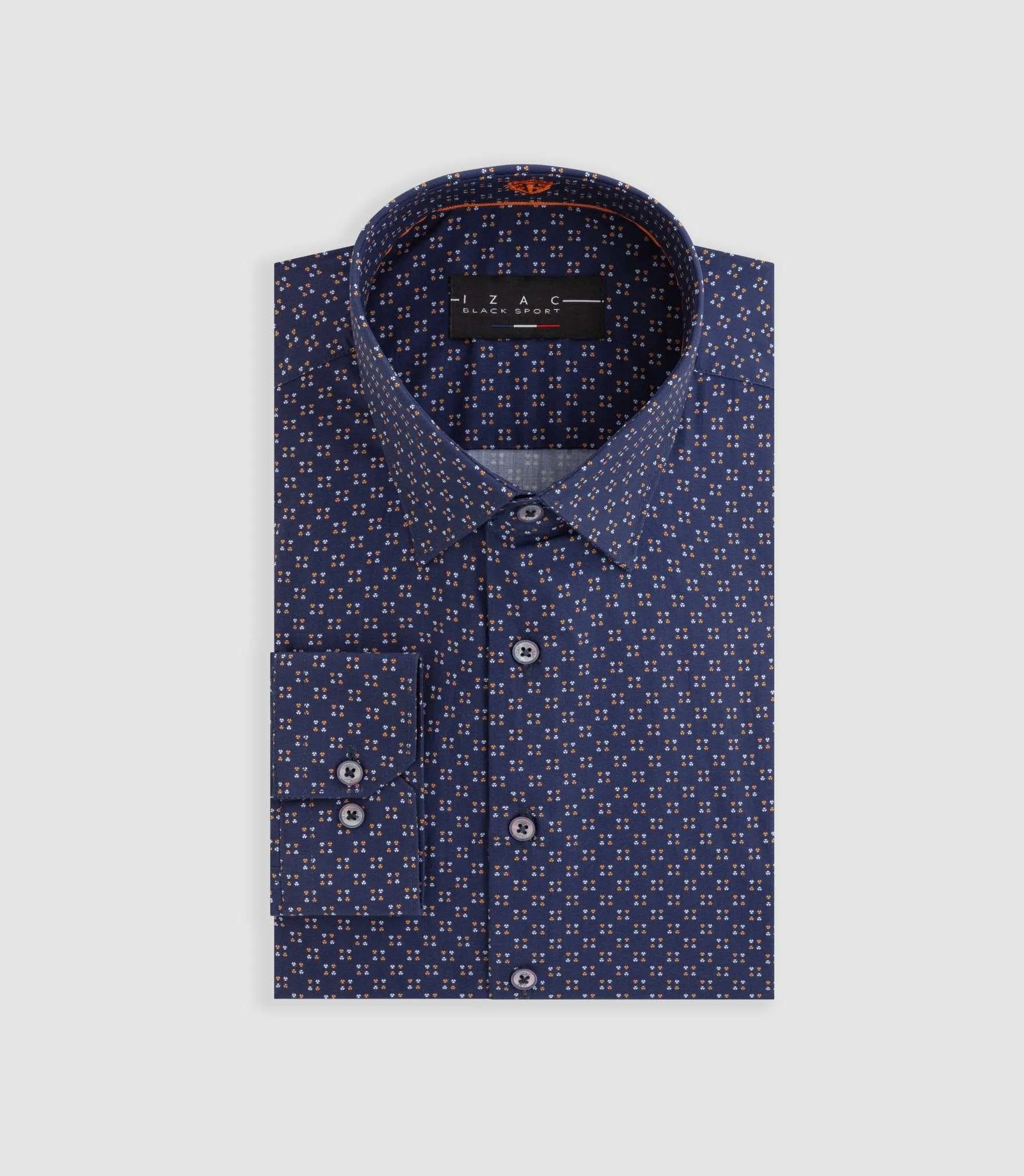 Chemise à imprimé micro motif marine 