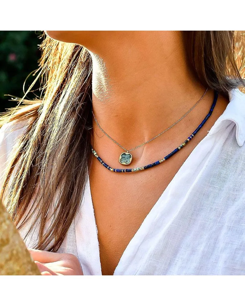 Collier Pendentif Turquoise Africaine| Bohm Paris | Zosha Collection