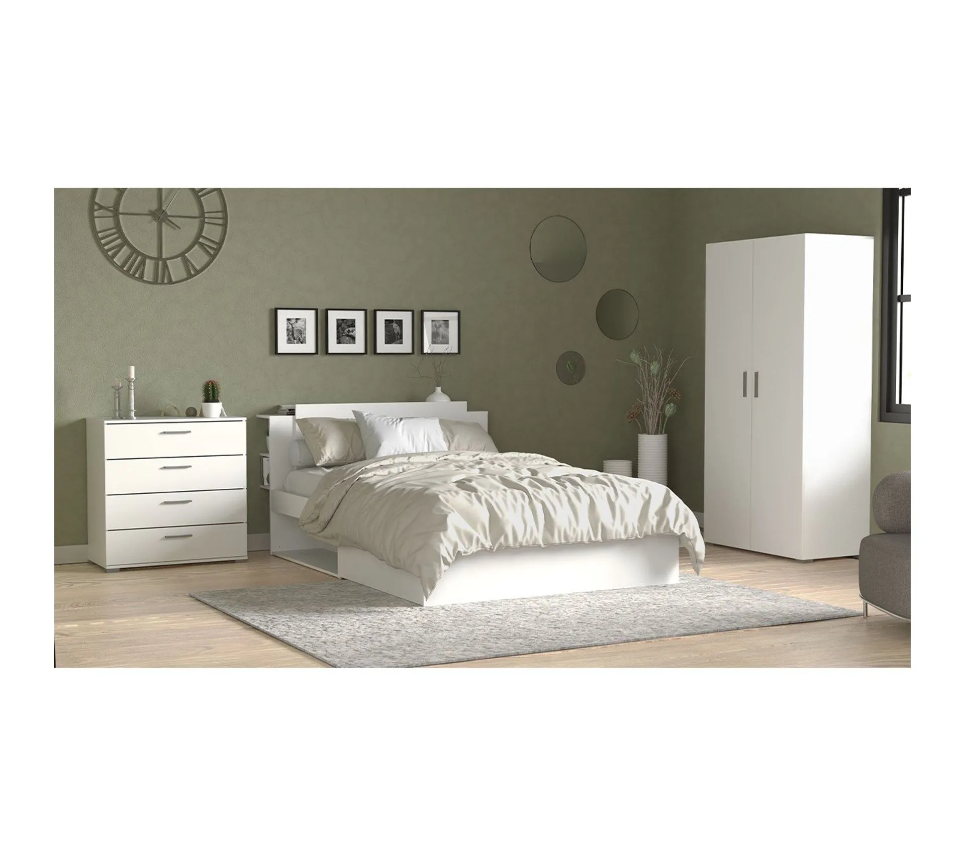 Commode 4 Tiroirs Blanc Mat - L 79,7 Cm