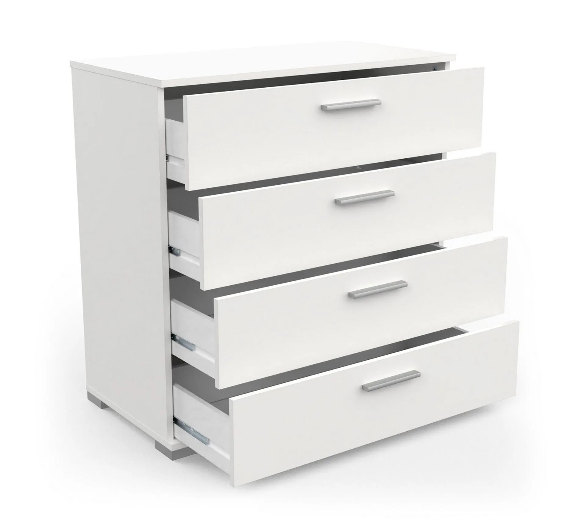 Commode 4 Tiroirs Blanc Mat - L 79,7 Cm