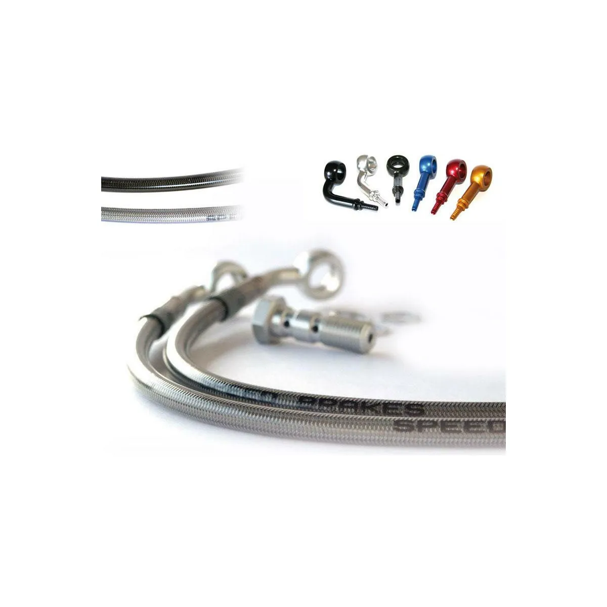 Durite de frein avant TECNIUM - Couleurs de durite et de raccords au choix - 750 SS 1991-2002 Spéciale Street Bike