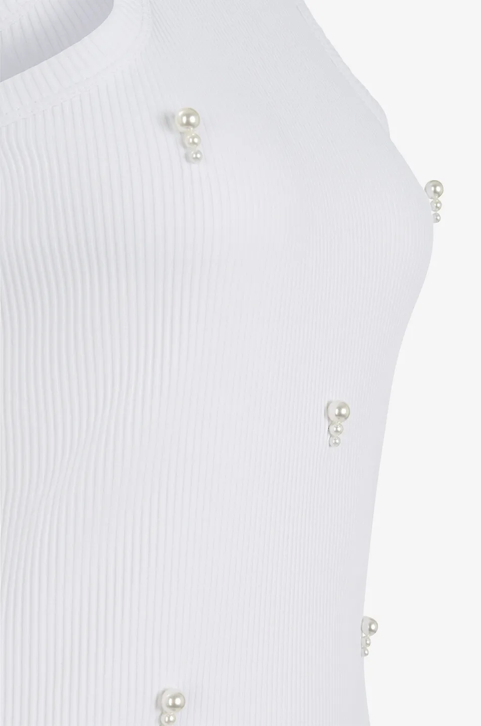 Débardeur ajusté côtelé Pearls
