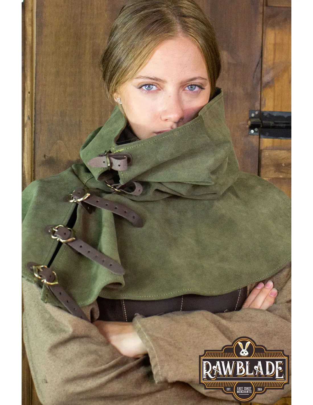 Gugel Croûte de cuir Gevaudan - Vert ⚔️ Boutique Épées