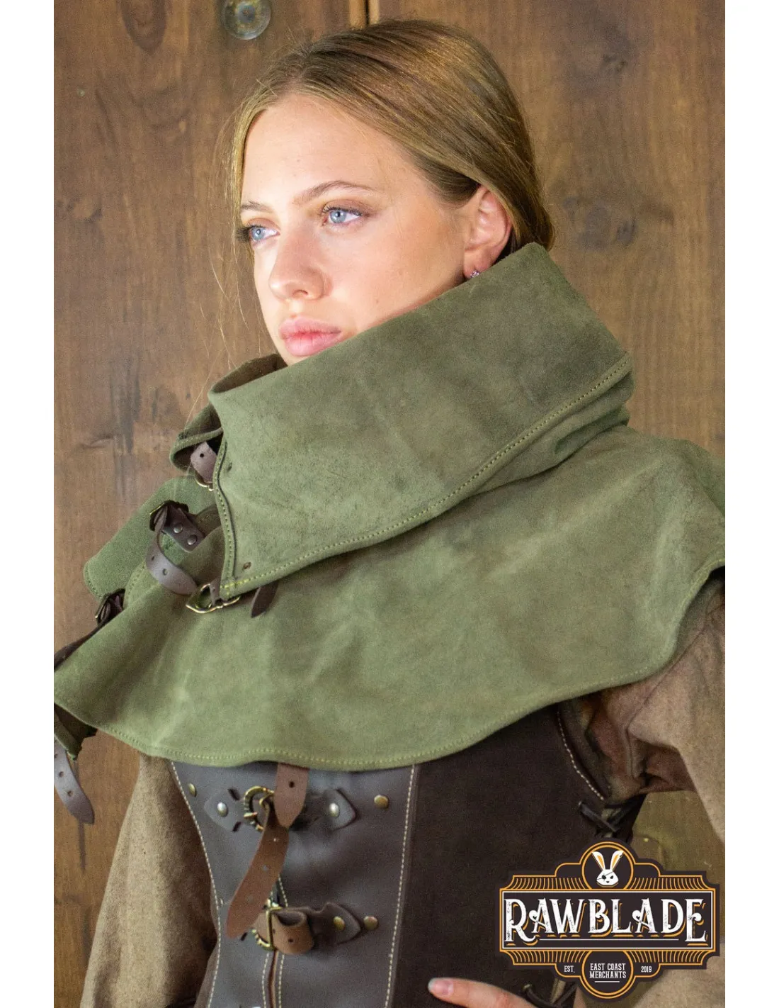 Gugel Croûte de cuir Gevaudan - Vert ⚔️ Boutique Épées