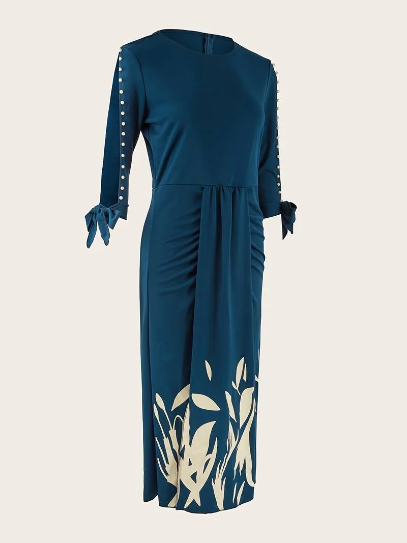 Ilaria | Robe à manches élégantes pour femmes | Bleu