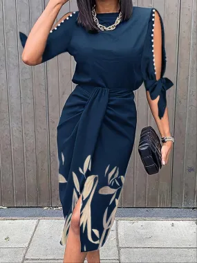 Ilaria | Robe à manches élégantes pour femmes | Bleu