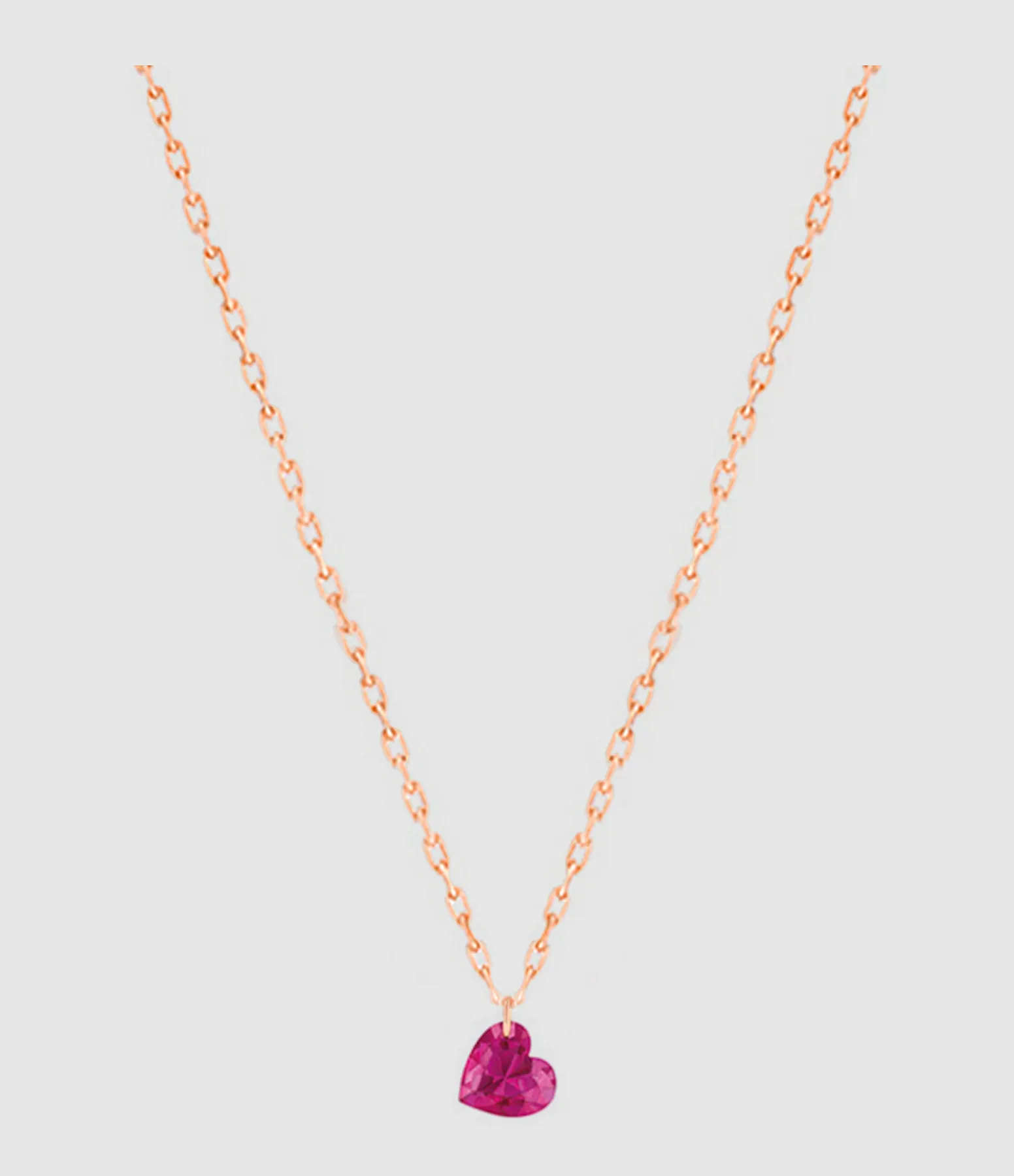 LA BRUNE & LA BLONDE Partager  Collier Confetti Cœur Rubis Or Rose  