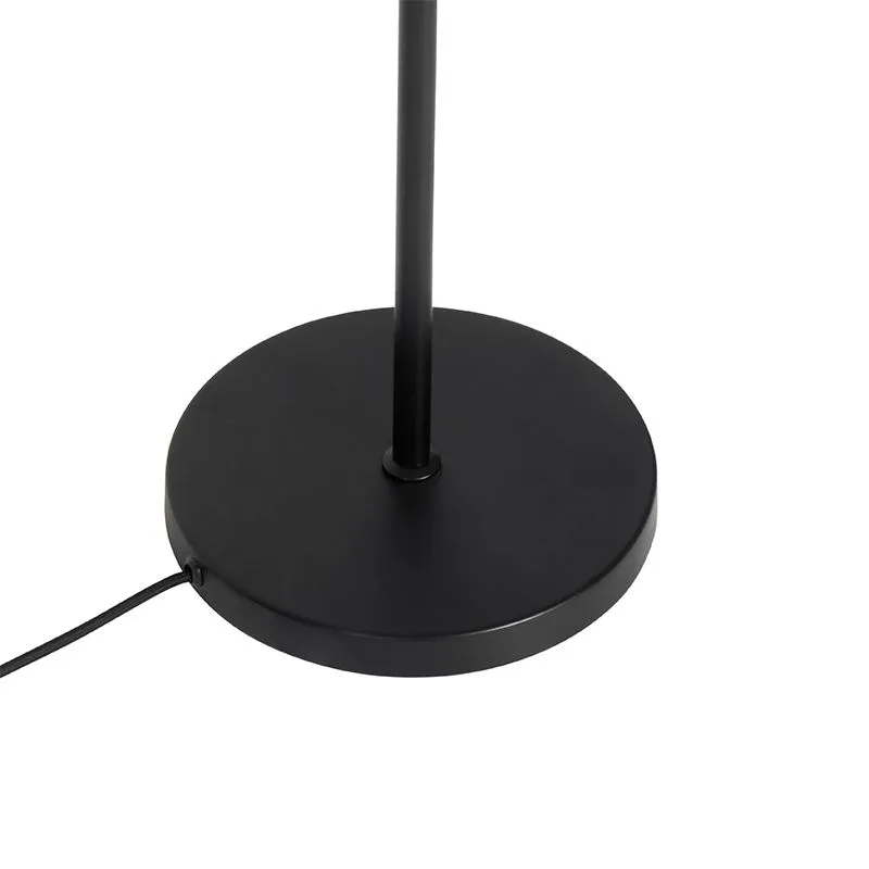 Lampadaire noir avec verre fumé et transparent 8 lumières - Bonnie