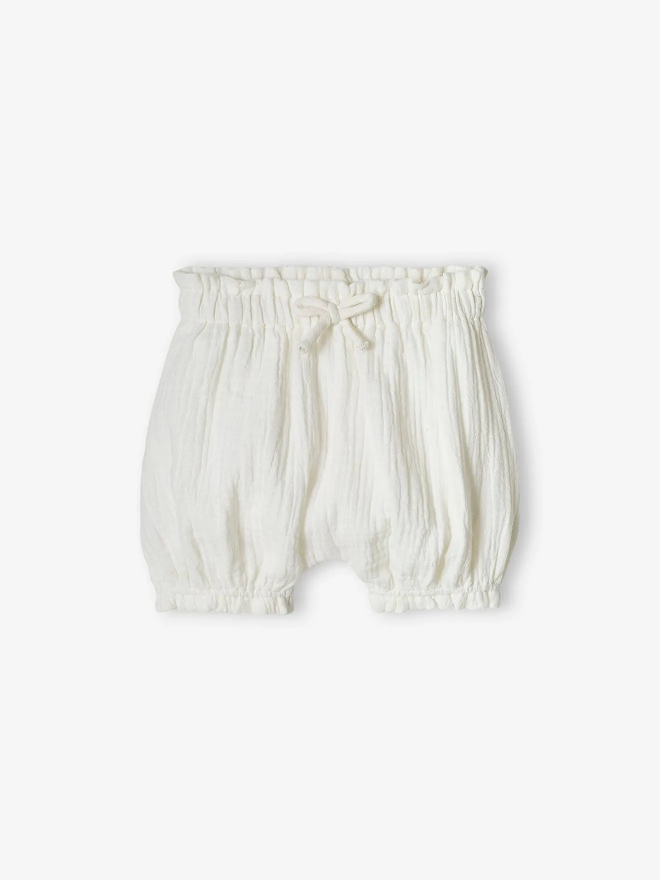 Lot de 2 bloomers bébé en gaze de coton blanc - Vertbaudet