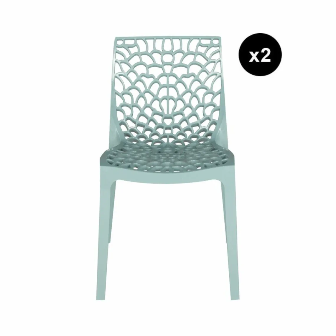 Lot De 2 Chaises Design Bleu Turquoise GRUYER | 3 Suisses