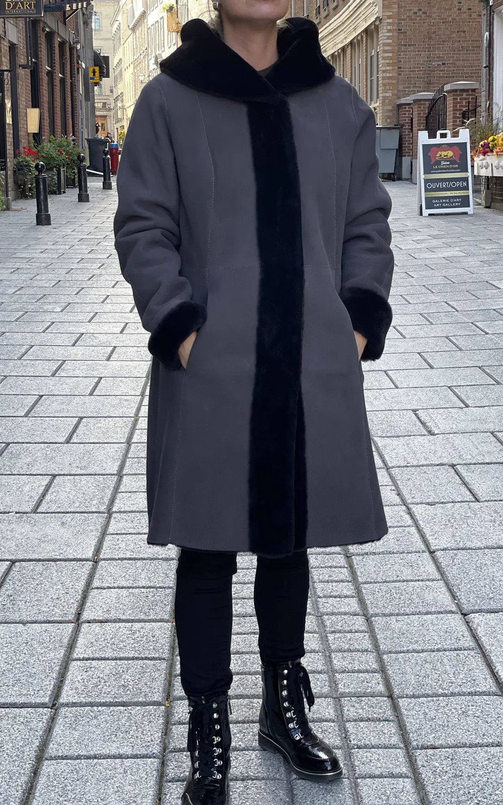 Manteau agneau retourné Finch