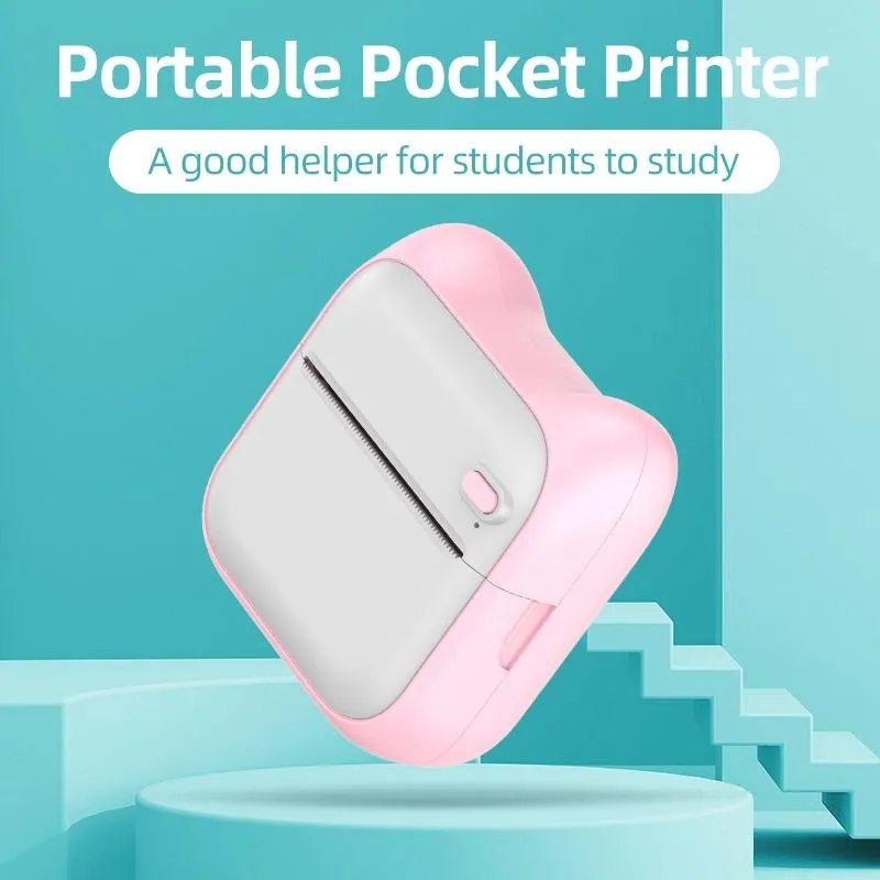 Mini Imprimante Bluetooth Portable Rose Compacte et Pratique