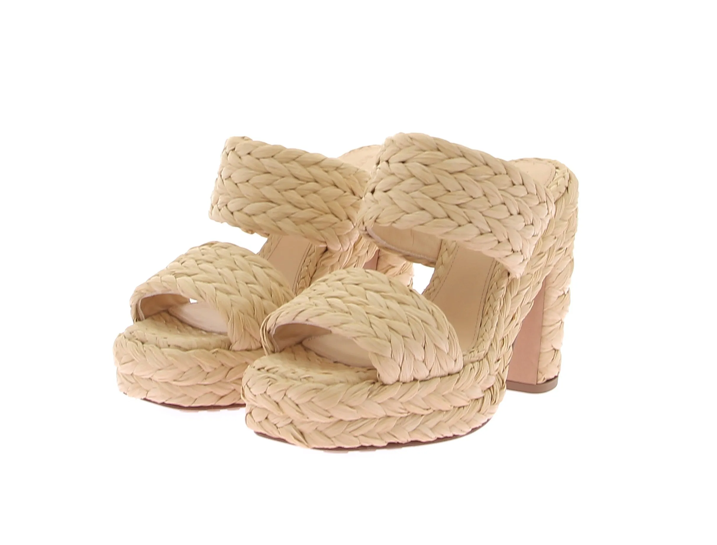 Mules en raphia beige Canalazzo