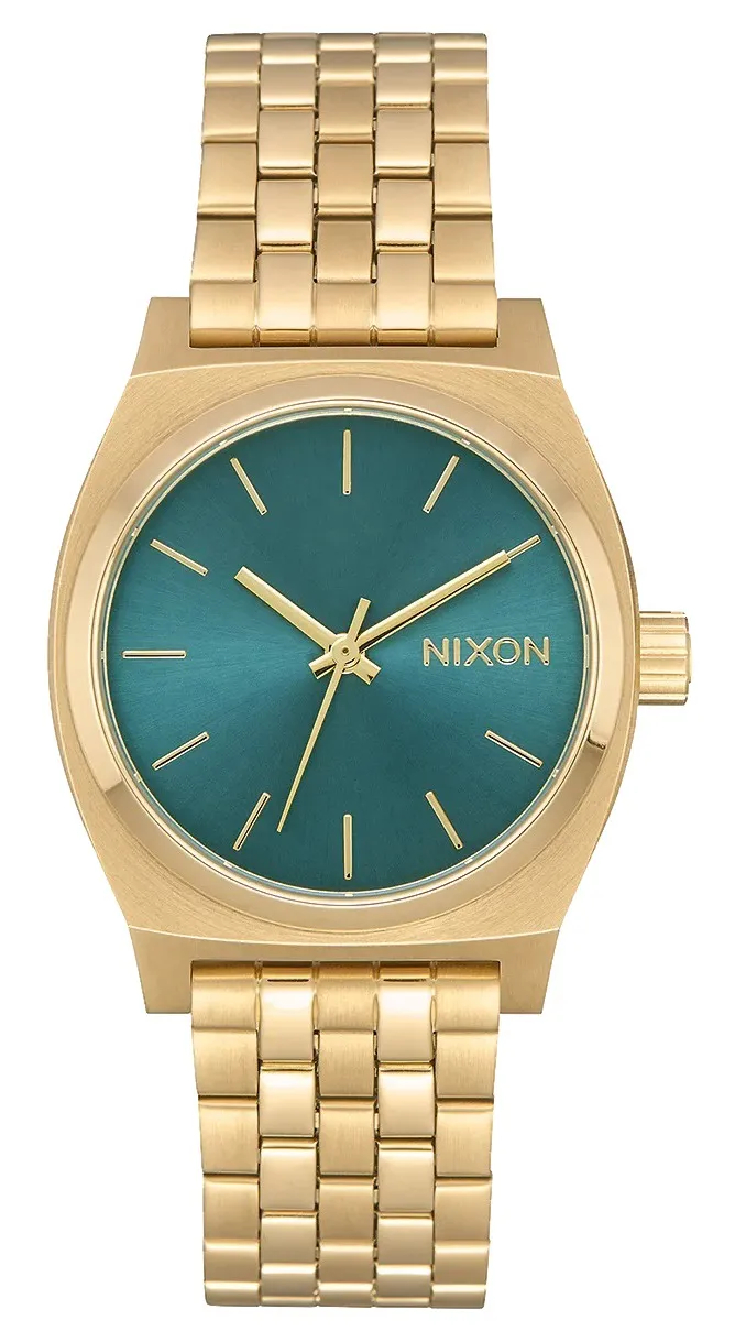 NIXON - Medium Time Teller, Light gold / Turquoise - INSIDE URBAN WEAR