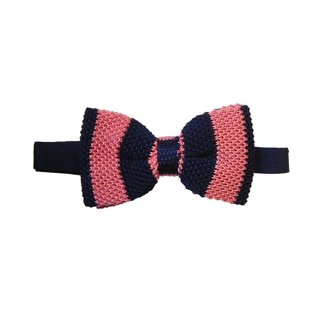 Noeud papillon tricot, Soie, club marine et Rose