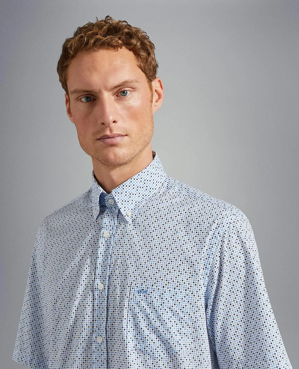 Paul & Shark - Chemise manches courtes à motifs de coton poplin